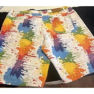 YASUYUAN Paint Splatter Men's Shorts, Size 40, Excellent Condition Skate Hip Hop
